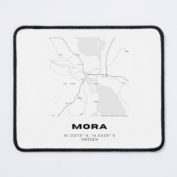 Item preview, Mapa minimalista de Mora: póster en blanco y negro de la orilla del lago sueco designed and sold by RM-Journey.