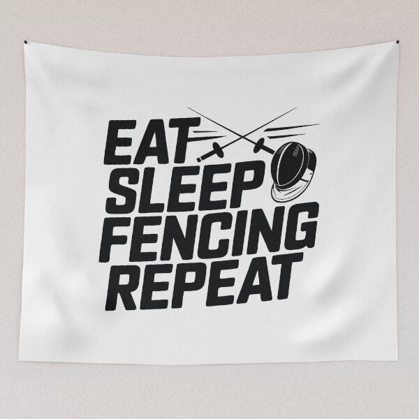 Item preview, Fencing Mask & Crossed Swords – Eat Sleep Fencing Repeat Graphic for Sword Sport Athletes designed and sold by ahayacine.