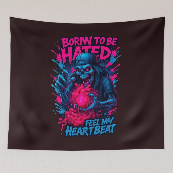 Item preview, Born to Be Hated – 3D Cartoon Skeleton Street Art T-Shirt designed and sold by Thaivi Design.