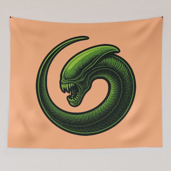 Item preview, Angry Green Alien Snake Embryo Larva designed and sold by hauntedtees.