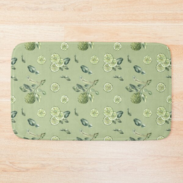 Item preview, Bergamot Fruit and Leaves Pattern on green designed and sold by Flowersforbear.