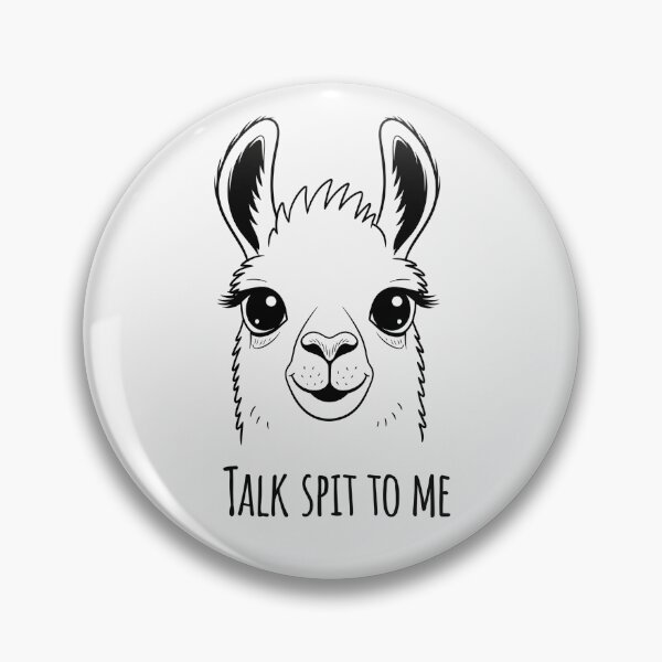 Artikelvorschau, Talk Spit to Me Lustiges Lama-Wortspiel Schwarz und Weiß entworfen und verkauft von Owcomm.