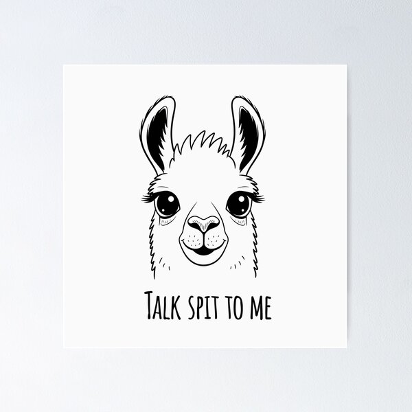 Item preview, Habla, escúpeme, divertido juego de palabras con llamas en blanco y negro designed and sold by Owcomm.