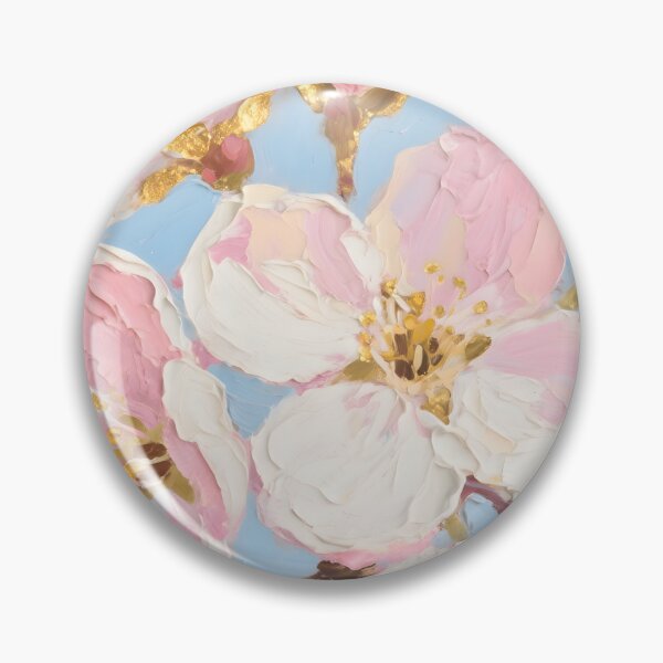 Item preview, Textured Pink Cherry Blossom with Gold Leaf designed and sold by AetherLightArt.