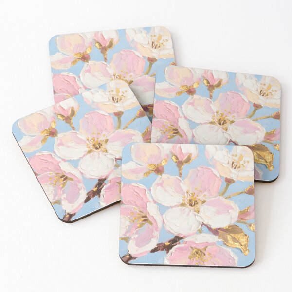 Item preview, Textured Pink Cherry Blossom with Gold Leaf designed and sold by AetherLightArt.
