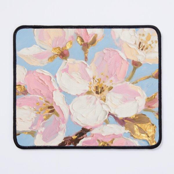 Item preview, Textured Pink Cherry Blossom with Gold Leaf designed and sold by AetherLightArt.