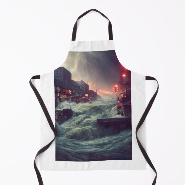 Item preview, Apocalyptic City Flood Under Neon Skies designed and sold by Amr Siam.