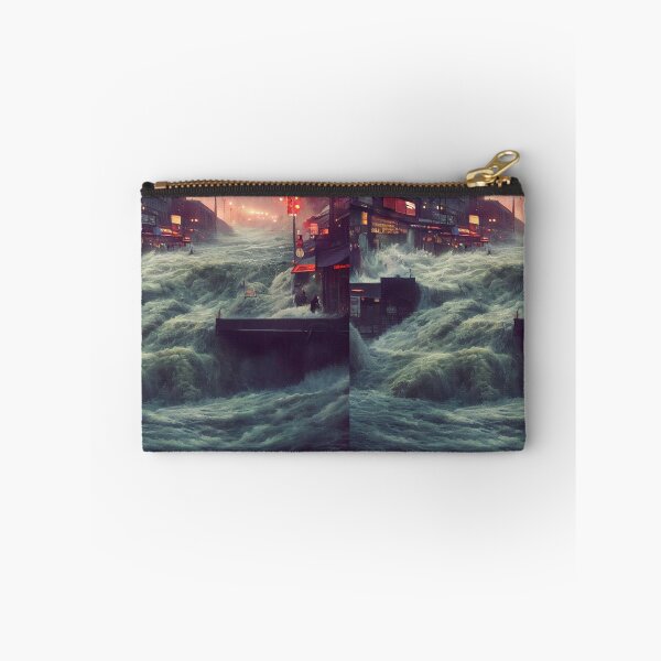 Item preview, Apocalyptic City Flood Under Neon Skies designed and sold by Amr Siam.