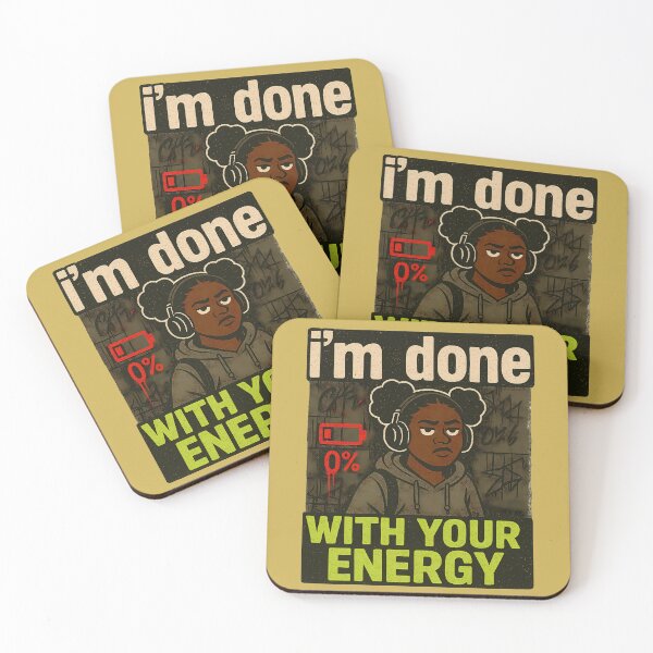Item preview, Afro Puff Mood: Done With Your Energy designed and sold by CtrlAltNope.