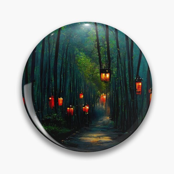 Item preview, Mystical Lantern Path Through Enchanted Forest designed and sold by Amr Siam.