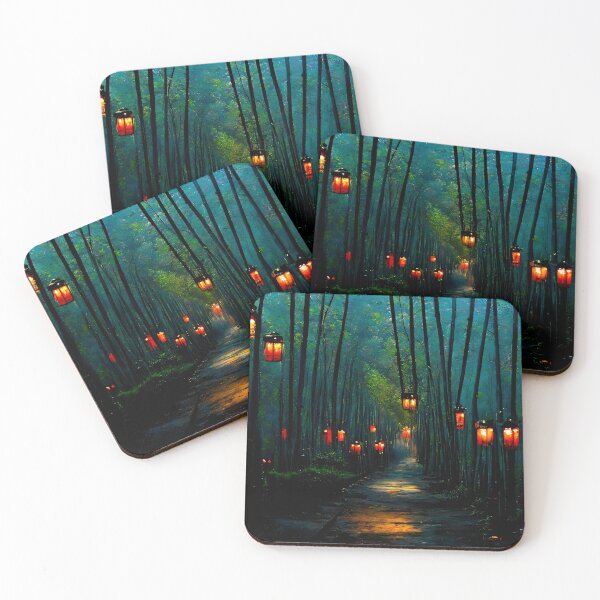 Item preview, Mystical Lantern Path Through Enchanted Forest designed and sold by Amr Siam.