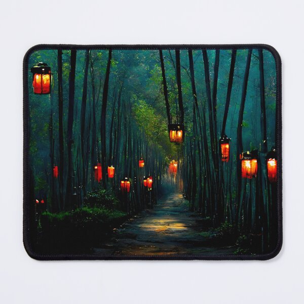 Item preview, Mystical Lantern Path Through Enchanted Forest designed and sold by Amr Siam.