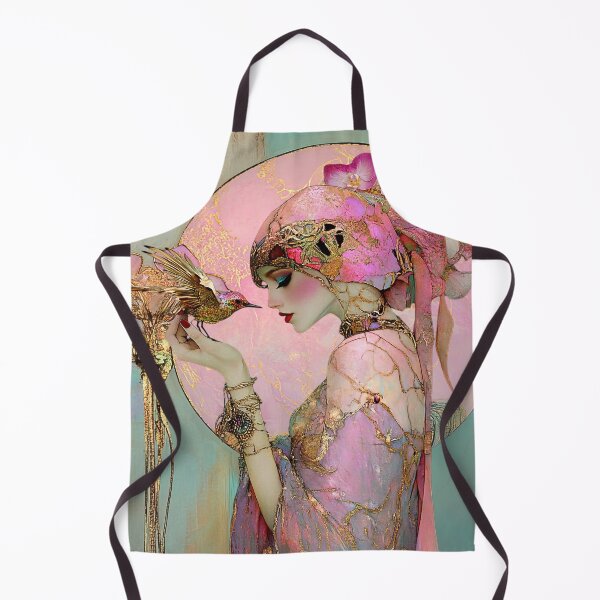 Item preview, Pinky Bird - Surrealist fairycore art with an Art Deco Twist designed and sold by Demeters Spring.