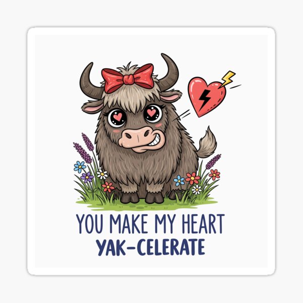 Item preview, You Make My Heart Yak Celerate Cute Animal designed and sold by Owcomm.