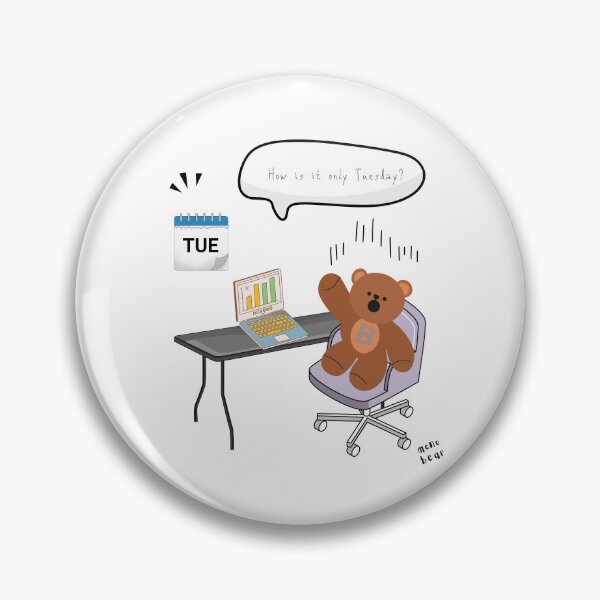 Item preview, Is It Only Tuesday? | Mono Bear Weekly Mood Series ( White / Transparent Background ) ) designed and sold by mintmono-studio.