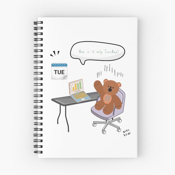 Item preview, Is It Only Tuesday? | Mono Bear Weekly Mood Series ( White / Transparent Background ) ) designed and sold by mintmono-studio.