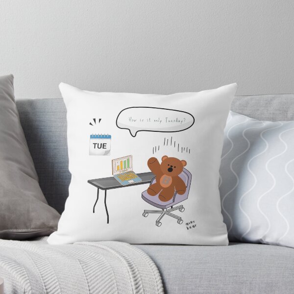 Item preview, Is It Only Tuesday? | Mono Bear Weekly Mood Series ( White / Transparent Background ) ) designed and sold by mintmono-studio.