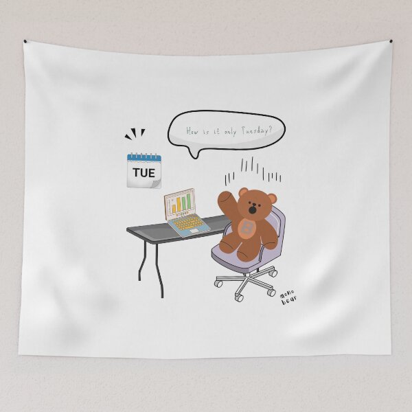 Item preview, Is It Only Tuesday? | Mono Bear Weekly Mood Series ( White / Transparent Background ) ) designed and sold by mintmono-studio.