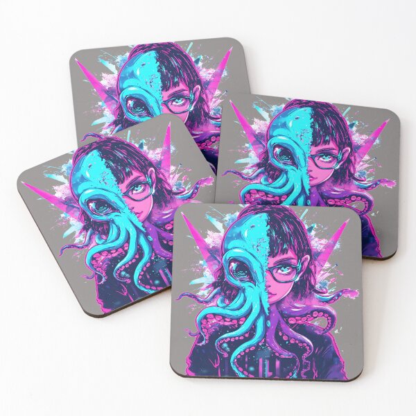 Item preview, Octopus Hybrid Girl – Neon Anime Horror Art designed and sold by JonHale.
