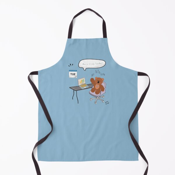 Item preview, Is It Only Tuesday? | Mono Bear Weekly Mood Series ( Blue Background ) designed and sold by mintmono-studio.