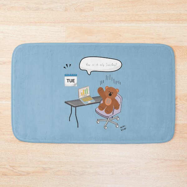 Item preview, Is It Only Tuesday? | Mono Bear Weekly Mood Series ( Blue Background )  designed and sold by mintmono-studio.