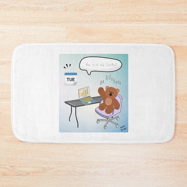 Item preview, Is It Only Tuesday? | Mono Bear Weekly Mood Series ( Gradation Square Background ) ) designed and sold by mintmono-studio.