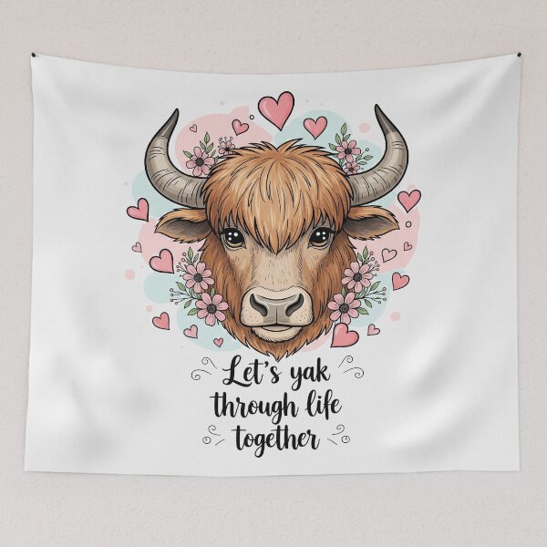 Item preview, Lets Yak Through Life Together Floral designed and sold by Owcomm.
