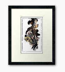 Gothic vampire lovers under the moon light Framed Print