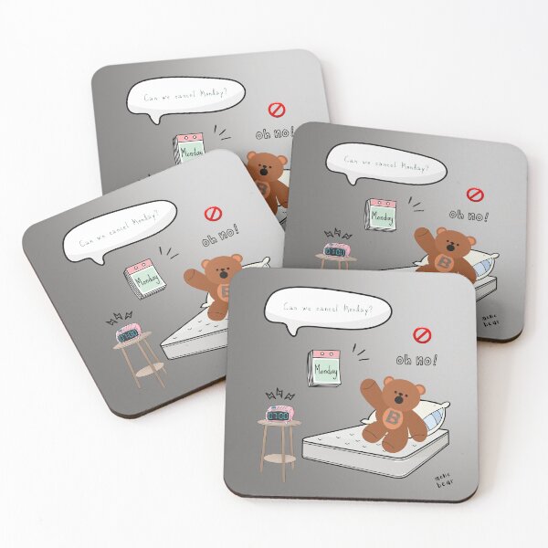 Item preview,  Can We Cancel Monday? | Mono Bear Weekly Mood Series ( Gradation Square Background ) designed and sold by mintmono-studio.