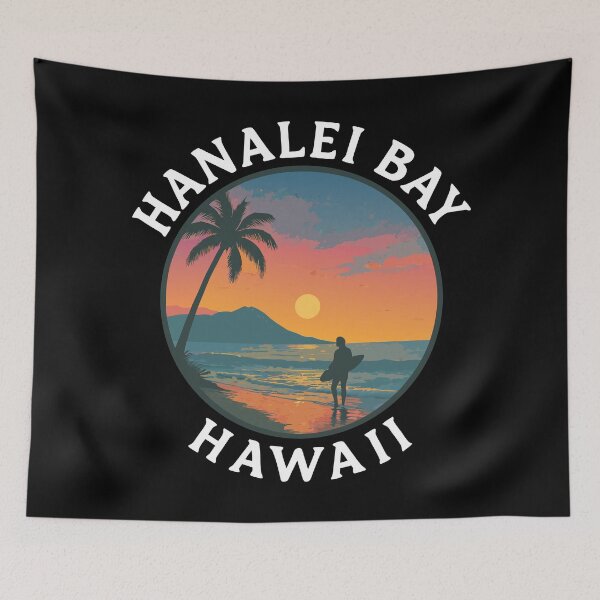 Item preview, Hanalei Bay - Hawaii (with White Lettering) designed and sold by VelvetRoom.