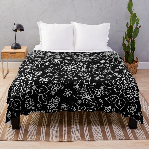 Item preview, Drawn Black and White Floral Seamless Pattern designed and sold by Sharon Schwalbe.
