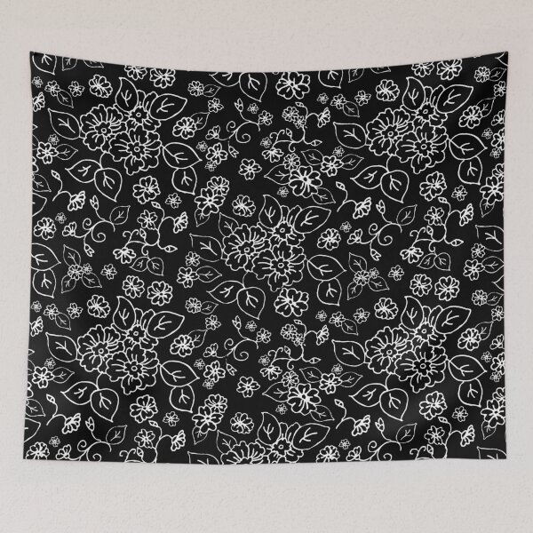 Item preview, Drawn Black and White  Floral Seamless Pattern designed and sold by Sharon Schwalbe.