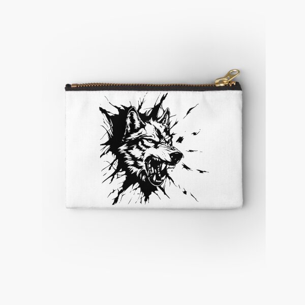 Item preview, Roaring Wolf Breaking Through – Fierce Animal Ink Design designed and sold by inkoutninja.