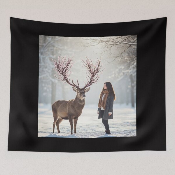 Item preview, Woman watching a deer designed and sold by WildSoul04.