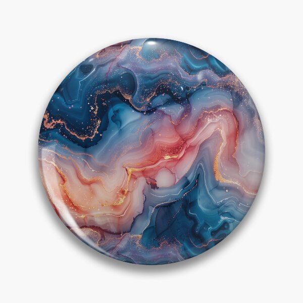 Item preview, Abstract Fluid Art: Blue, Coral, and Gold Swirls designed and sold by NTGUILTY.