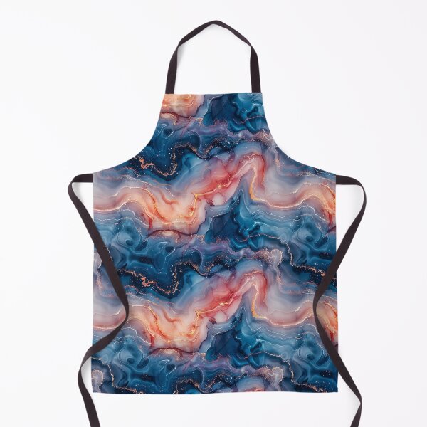 Item preview, Abstract Fluid Art: Blue, Coral, and Gold Swirls designed and sold by NTGUILTY.