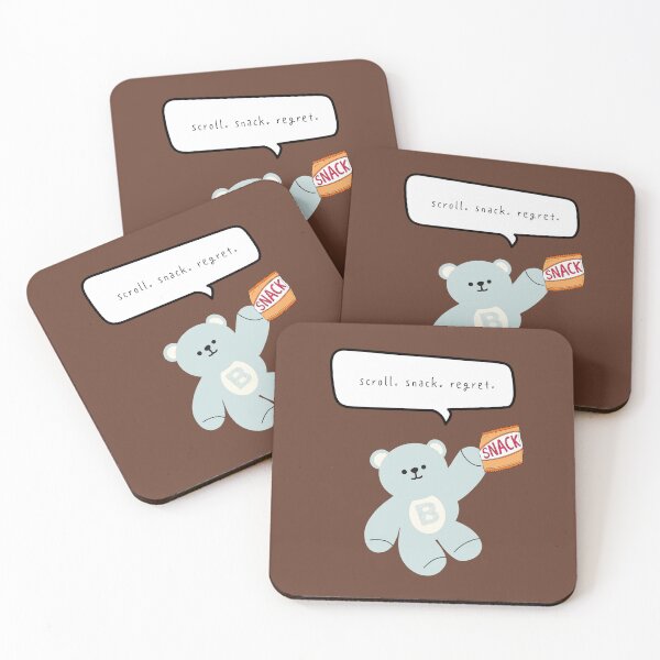 Item preview, Mono Bear Mood – Snack Regret Cycle (Brown / Square) designed and sold by mintmono-studio.
