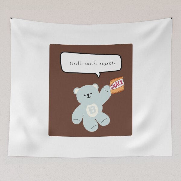 Item preview, Mono Bear Mood – Snack Regret Cycle (Brown / Square) designed and sold by mintmono-studio.