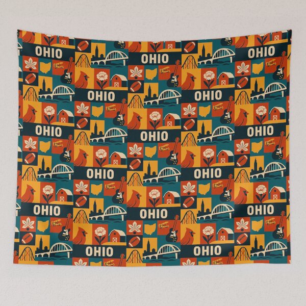Item preview, Ohio Buckeye State Travel Art Collage USA America designed and sold by kakarikihill.