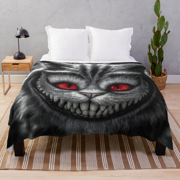 Item preview, Sinister Grinning Cheshire Cat with Red Eyes – Dark Fantasy Art designed and sold by Skolyak.