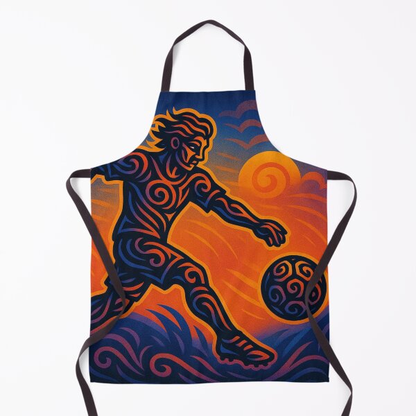 Item preview, Tribal Soccer Spirit – Neon Sunset Kick designed and sold by LeatherbeardArt.