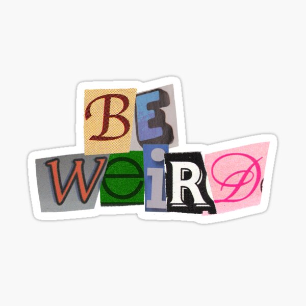 Vista previa del artículo con la obra «Letras recortadas de la revista Be Weird», diseñado y vendido por RosesVisuals.