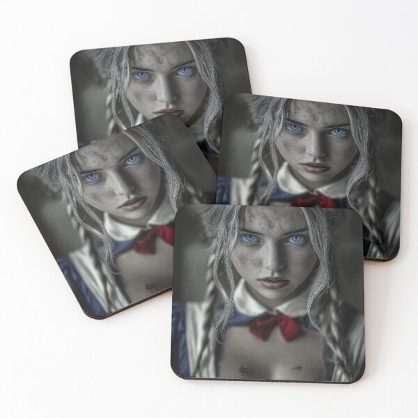 Item preview, Dark Fantasy Alice in Wonderland with Piercing Blue Eyes – Gothic Realism Portrait designed and sold by Skolyak.