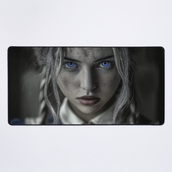 Item preview, Dark Fantasy Alice in Wonderland with Piercing Blue Eyes – Gothic Realism Portrait designed and sold by Skolyak.