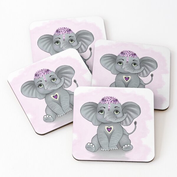 Item preview, Baby elephant, sitting, smiling, cute, snuggly, princess, cartoon designed and sold by BCessar.