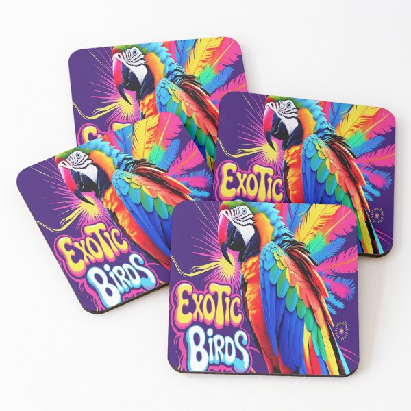 Item preview, Psychedelic Macaw Exotic Birds Retro Poster designed and sold by Max Store.