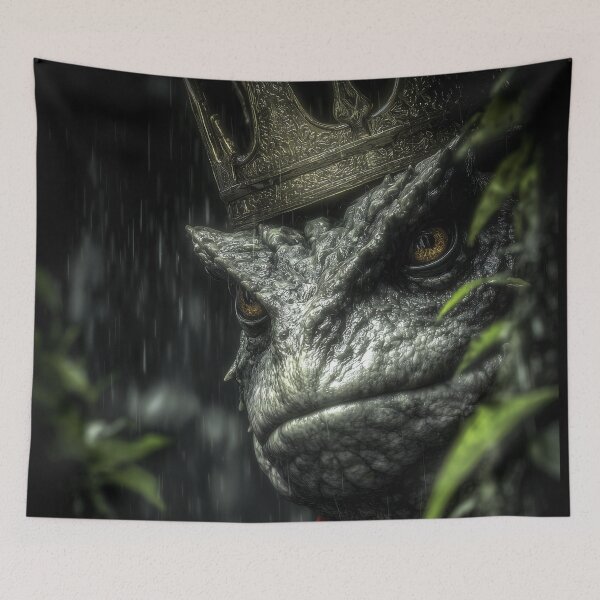 Item preview, Brooding Frog King in Rain – Grimm Fairytales Dark Fantasy Art designed and sold by Skolyak.