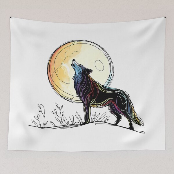 Item preview, Howling Wolf under Full Moon - Minimal designed and sold by AD-Digital-Art.