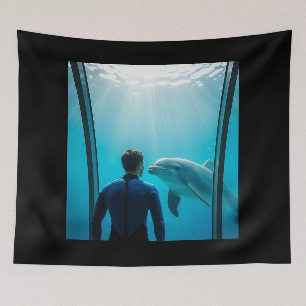 Item preview, Man watching a dolphin designed and sold by WildSoul04.