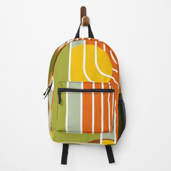 Item preview, Modern Art Avocado and Orange Lines Geometric Illusion designed and sold by Sharon Schwalbe.
